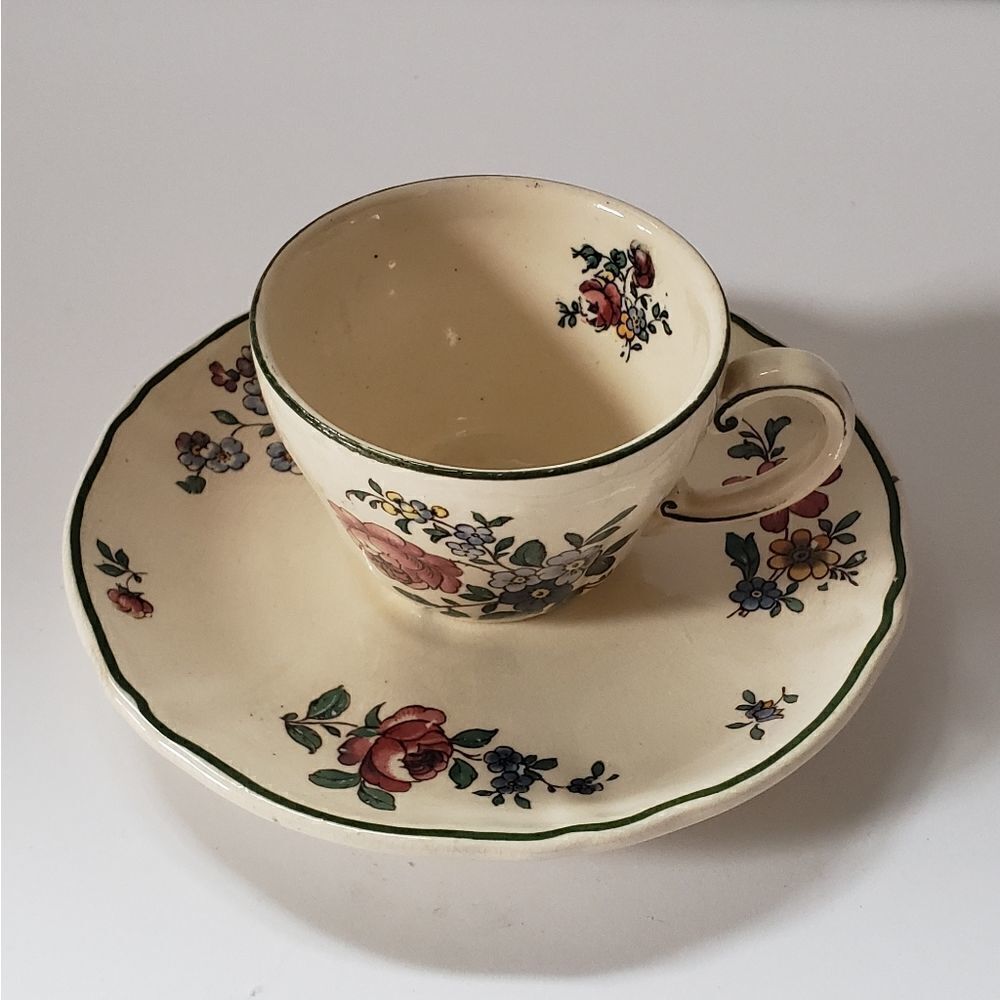 Old Abbey Sprays Cup and Saucer Made in Saar Basin